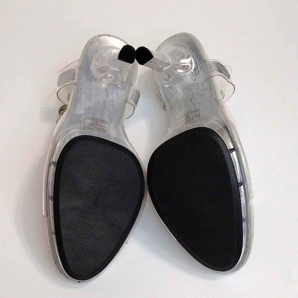 Ellie Shoes Clear Platform Sandals US 9 Open Toe 5.5